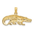 thumbnail image 5 of Auriga Fine Jewelry 10K Yellow Gold 2-D Textured Alligator Charm for Women (L-15.15 mm, W-26.25 mm), 5 of 6