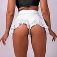 thumbnail image 2 of DPTALR Women's High Waist Lace Ruffled Dance Shorts Hot Pants Mini Tight Bikini, 2 of 4
