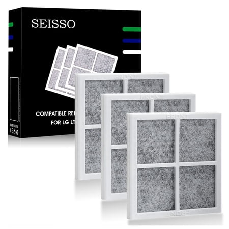 SEISSO LT120F Fresh Refrigerator Air Filter Replacement for LG, Compatible with Kenmore - Freshen up Refrigerator Air, Absorb Odors - 3 Packs