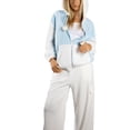 thumbnail image 2 of Jess por Meiko Sudaderas de Mujer de Manga Larga Oversized con Pompones y Cremallera S Azul Claro, 2 of 6
