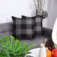 thumbnail image 2 of PiccoCasa 18"x18" Throw Pillowcase Classic Retro Plaid Cushion Covers Pack of 2, Black and Grey, 2 of 6