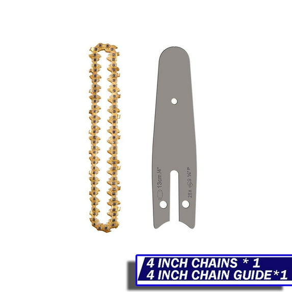 Landgoo 4 Inch Chainsaw Chain and Guide 1/4 Pitch 0.043"Gauge 28 DRIVE LINKS for Mini Electric Chainsaw Tools