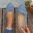 thumbnail image 2 of Rokment Women's Denim Ballet Flat Dress Shoes for Ladies 2026 Spring Fall Fashion Casual Fringe Pointed Toe Walking Flat Business Work Slip-on Loafers Sky Blue Size 6, 2 of 7
