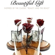 Forever Rose Enchanted Rose, a Genuine, One of a Kind, Real Burgundy Rose, Hand Dipped in Lacquer with a Copper Stem and Leaves, Beauty and The Beast