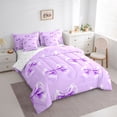 thumbnail image 3 of Feelyou Purple Cute Bowknot Bedding Comforter Set 7pcs, Fairy Princess King Bedding Sets, 3 of 8