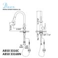 thumbnail image 4 of Dawn AB50 3316C Single-Lever Pull-Down Spray Sink Mixer, Chrome, 4 of 6