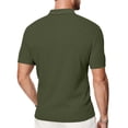 thumbnail image 6 of LTTVQM Men's Premium Ribbed Pattern Polo Shirt Short Sleeve Durable Tops Casual Knit Tees Long Lasting Clothing Army Green XL, 6 of 9