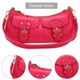 thumbnail image 1 of Bolso de mano para mujer, bolso de viaje femenino sencillo de PU de gran capacidad (rojo rosa), 1 of 3