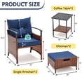 thumbnail image 3 of AVAWING 5PCS Outdoor Rattan Furniture Set, Patio Wicker Conversation Bistro Set for 2 People, Blue, 3 of 7