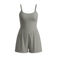 thumbnail image 6 of Ohufall Short Jumpsuit for Women Solid Color Comfort Camisole Summer Casual Wide Leg Short Jumpsuits, 6 of 6