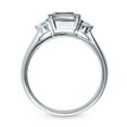 thumbnail image 4 of BERRICLE Sterling Silver 3-Stone Wedding Engagement Rings 1 Carat Emerald Cut Cubic Zirconia CZ East-West Promise Ring for Women, Rhodium Plated Size 5.5, 4 of 8