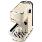 CASABREWS 3700 Essential Espresso Machine, 20 Bar Coffee Maker with PID Temperature Control, Pre-Infusion, Steam Wand & Stainless Steel Design, Cream.