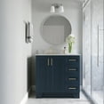 thumbnail image 2 of Ariel Taylor 37 In. Left Offset Single Oval Sink Vanity With Carrara White Marble 0.75In Countertop In Midnight Blue, 2 of 11