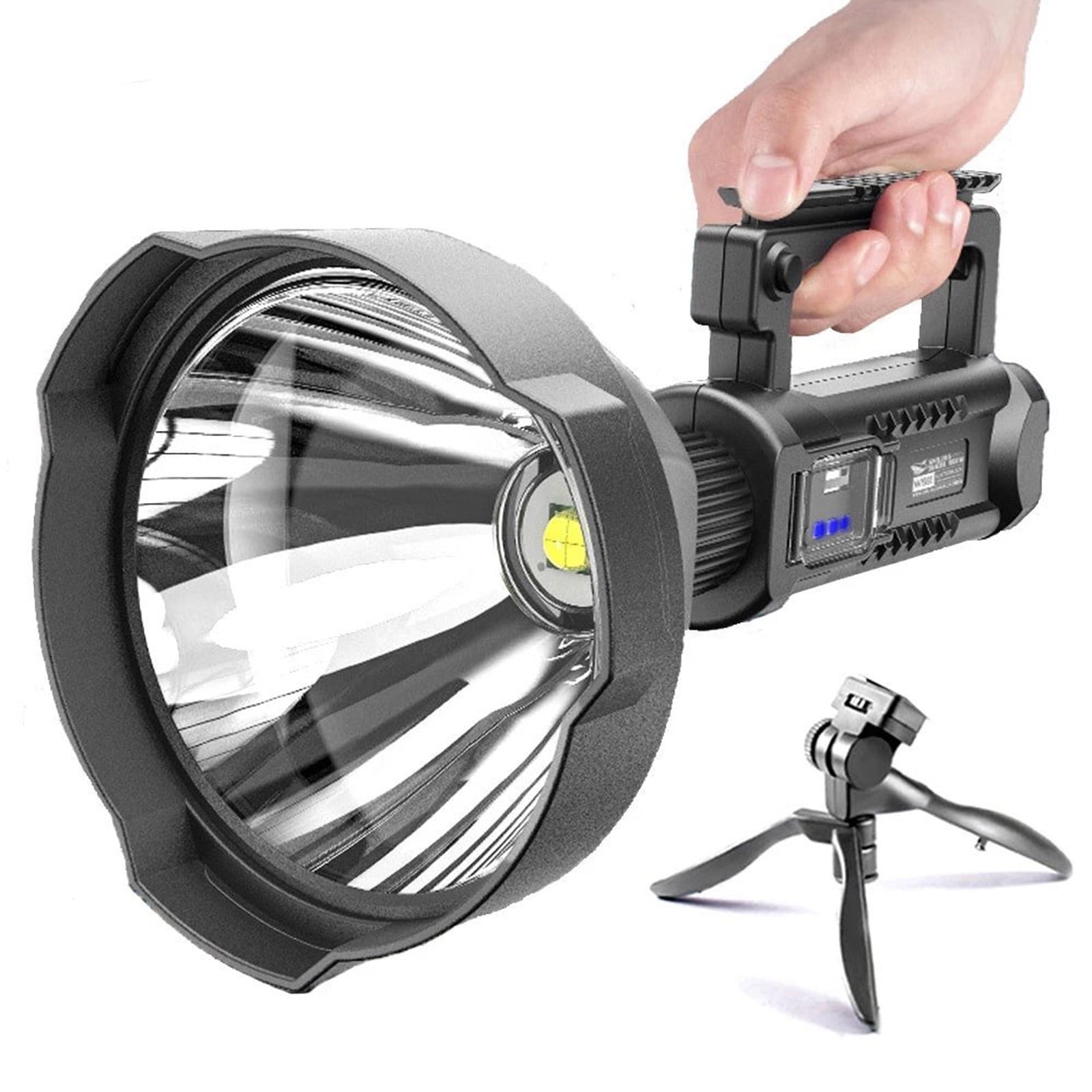 Matoen Rechargeable Spotlight Flashlight, 90000 High lumens IP65 Waterproof Spot Lights Handheld Large Searchlight USB Recharge