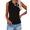 Black, variant on Sleeveless Women Solid Color Ribbed Knit Tank Tops Summer Casual Cami Tops