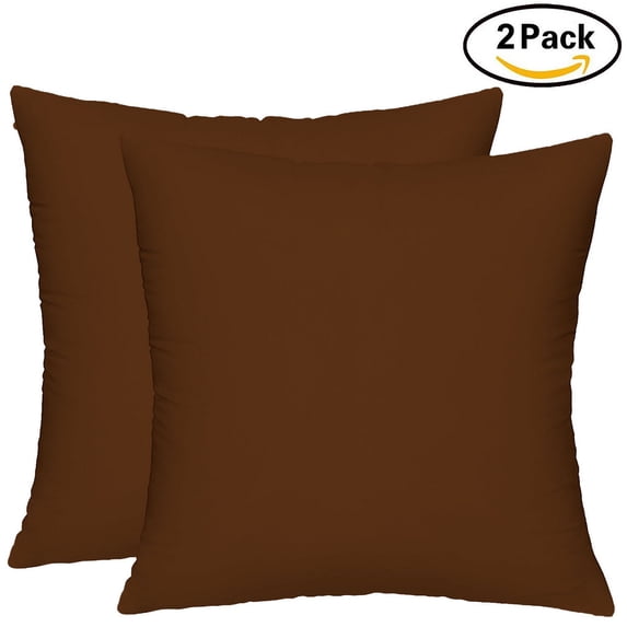 The Great American Store 1800 Series Microfiber Solid Chocolate, Euro Square Throw Pillowcases (26"x 26") - Envelope Closure End - Wrinkle, Fade, Stain Resistant - Hypoallergenic