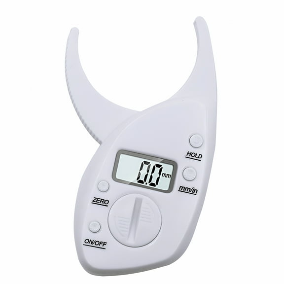 XIRQI Body Fat Caliper Clip Fat Measuring Tool Fitness Fat Teller LCD Display Fat Analyzer White