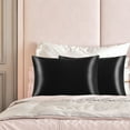 thumbnail image 2 of REGALWOVEN Satin Pillowcase for Hair and Skin, Set of 2 Zipper Closure Pillow Cases Black Standard, 2 of 8