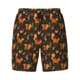thumbnail image 4 of Lsque Mens Swim Trunks Festive Squirrels Dark Forest Pattern - Bathing Suit Compression Liner - Beach Swim Shorts Swimwear - (S-3XL) - Stretch Quick Dry -Small, 4 of 9