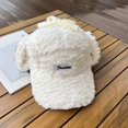 thumbnail image 5 of D GROEE Ladies Ear protective Baseball Winter Ladies Hat Earflaps Ear Thickened Plush Long Brim Sunshade Solid Color Lace Up Strap Windproof Lei White, 5 of 8