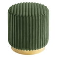 thumbnail image 3 of Furniture of America Vena Modern 16" Upholstered Round Stool, Green and Gold, 3 of 5