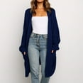 thumbnail image 1 of CHUANK Womens Patchwork Cardigan Long Sleeve Open Front Knit Sweaters Coat Pockets Yellow M, 1 of 6