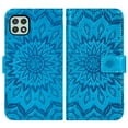 thumbnail image 6 of Asuwish Compatible with Samsung Galaxy A22 5G Wallet Phone Case and Tempered Glass Screen Protector Flip Credit Card Holder Stand Mandala Flower Cell Cover for A 22 22A A22s G5 Women Men Blue, 6 of 9