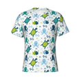 thumbnail image 4 of Vsdgher Cartoon Sea Creatures Print Men's Dry Fit Mesh Athletic Shirts Moisture Wicking Tennis T-Shirt Tops, 4 of 9