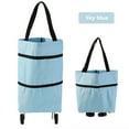 thumbnail image 1 of Sky Blue Foldable Shopping Trolley: Lightweight & Portable 10kg Capacity Cart for Grocery Hauling, Home Storage & Daily Use – Sturdy, Space-Saving Design with Smooth-Rolling Wheels for Supermarket, 1 of 6