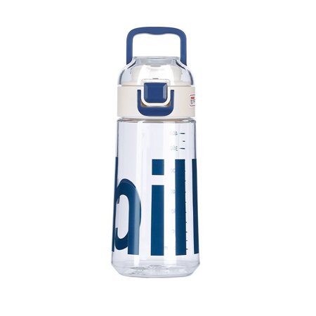Gourde METAL BOXE MB002 - 800ml, Paille Incluse, Prise En Main Ergonomique - Blanc/Transparent
