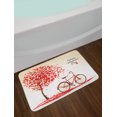 thumbnail image 2 of Valentines Day Bath Mat, Romantic Tree with Blooming Hearts with Bike and Petals Vintage Artwork, Non-Slip Plush Mat Bathroom Kitchen Laundry Room Decor, 29.5 X 17.5 Inches, Cream Vermilion, Ambesonne, 2 of 2