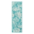thumbnail image 2 of Unique Loom Outdoor Coastal Collection Area Rug - Coral (2' x 6' 1" Runner Teal/Ivory), 2 of 10