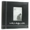 Pioneer Embroidered Stitched Leatherette Photo Album 9"X9"-Live, Laugh & Love - Black
