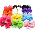 thumbnail image 2 of 15 Colors 3-inch Boutique Hair Bows Girls Kids Alligator Clip Grosgrain Ribbon Hair Clips (Mixed Color), 2 of 5