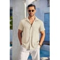 thumbnail image 3 of COOFANDY Men's Summer Linen Shirts Short Sleeve Button Down Shirts for Men Fashion Beach Casual Shirt, 3 of 7