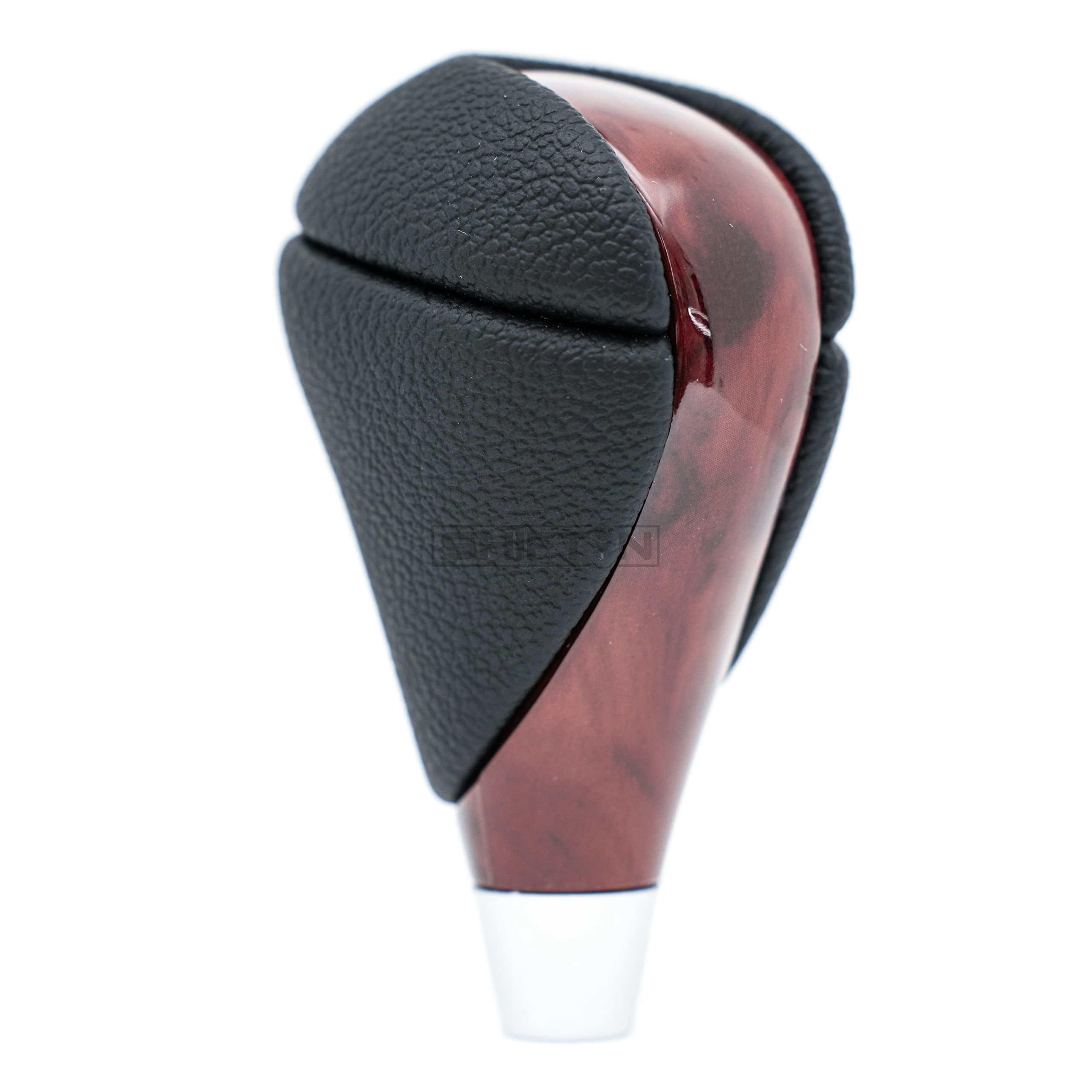 SHIFTIN Piano Black Carbon Fiber Gear Shift Knob Stick Shifter for Lexus ES300h ES350 GS300 GS350 GS430 GS450h GS460 is-F IS250 IS300 IS350 LS460 LS600h RX350 RX450h (Black Leather / Walnut Wood)