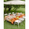 thumbnail image 3 of Outdoor Tablecloth with Umbrella Hole and Zipper, Autumn Pumpkin Rectangle Table Cloth 52x70 Inch Waterproof Tablecloth, Thanksgiving Orange Red Vintage Wooden Picnic Table Cover for Patio Camping, 3 of 7