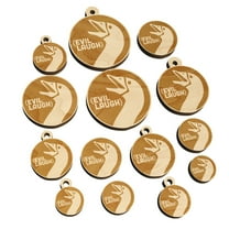 Goose Evil Laugh Wood Mini Charms Shapes DIY Craft Jewelry - With Hole - Various Sizes (16pcs)