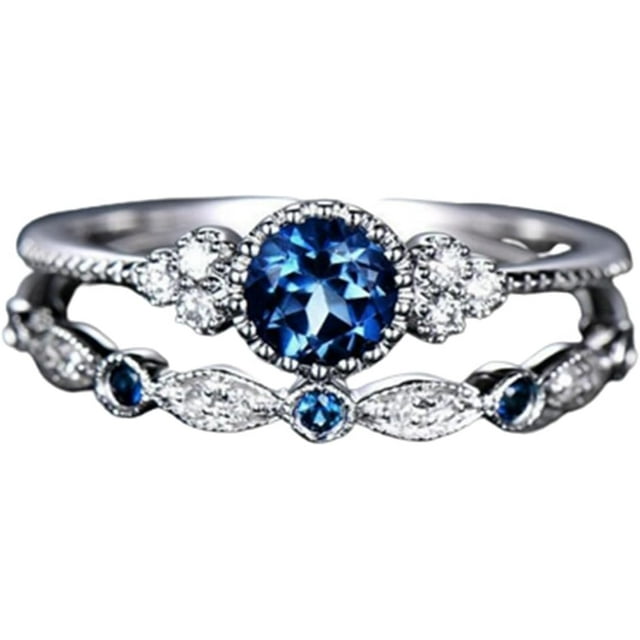 AKYUSGFL Fashion Rings for Women Synthetic Diamond Studded Zirconia Inlaid Rings Wedding Engagement Rings Jewelry Accessory Gifts