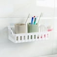 thumbnail image 2 of Large Plastic Storage Basket Kitchen Bathroom Wall Storage Shelf Hanging Rack Corner Basket Holder Organizer Kitchen Shelf Organizer Rack Kitchen Storage Shelf Rack, 2 of 3