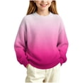 thumbnail image 2 of Gradient Knit Sweater for Girls Boys Crew Neck Long Sleeve Fall Winter Casual Pullover,5-16Years, 2 of 7