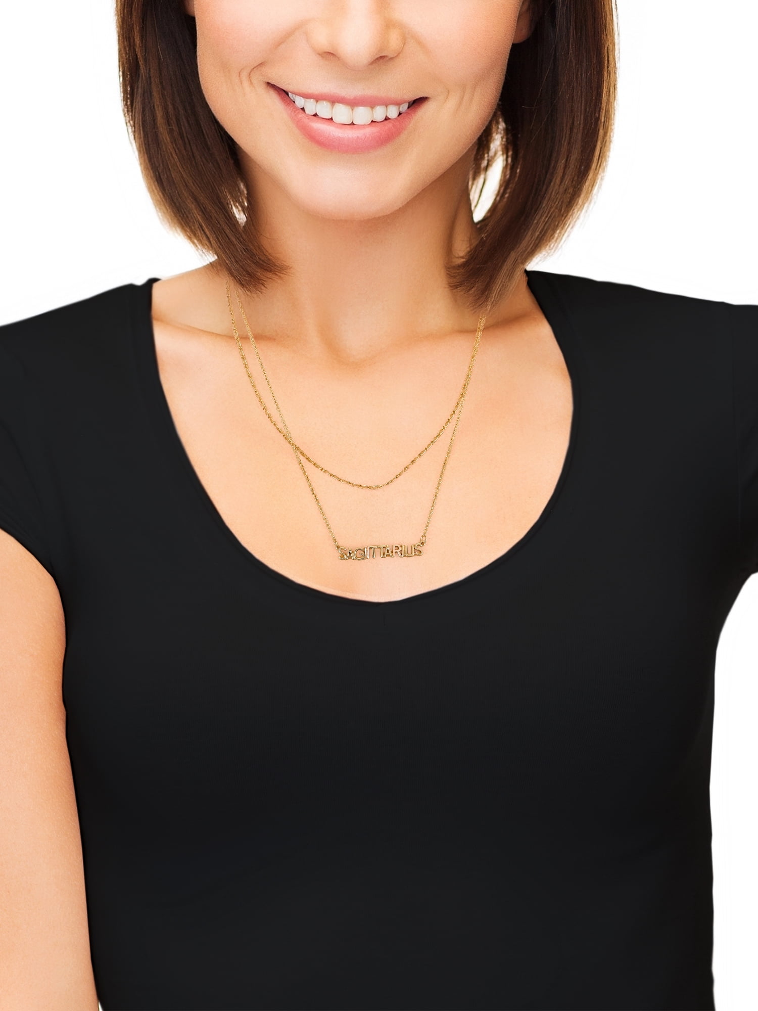 Time and Tru Goldtone Zodiac Necklace Set, 2 Pieces, Sagittarius