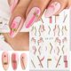 thumbnail image 2 of 10 Sheets French Tip Nail Art Stickers Gold Glitter Swirl Line Nail Decals 3D Self-Adhesive Abstract Wave Design Nail Stickers Acrylic Nail Art Suppli, 2 of 4