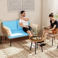 thumbnail image 7 of Geemuslly 48 x 24 Outdoor Loveseat Cushion Set, Waterproof & Fade-Resistant Patio Replacement Cushions for Sofa, Bench, or Swing – Thick Seat & Backrest Support,Sky Blue, 7 of 7