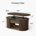 thumbnail image 2 of Linsy Home Lift Top Fluted Coffee Table with Storage, Mid-Century Coffee Table for Living Room with Sliding Tambour Door, Walnut, 2 of 7