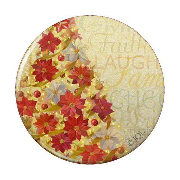 Christmas Holiday Tree Laughter Cheer Pinback Button Pin