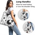 thumbnail image 2 of 5 Pack Foldable Shopping Bag,Black and White Halloween Doodle Pattern Reusable Grocery Bags with Pockets,Large Reusable Tote Bags with Handles Waterproof & Lightweight, 2 of 6