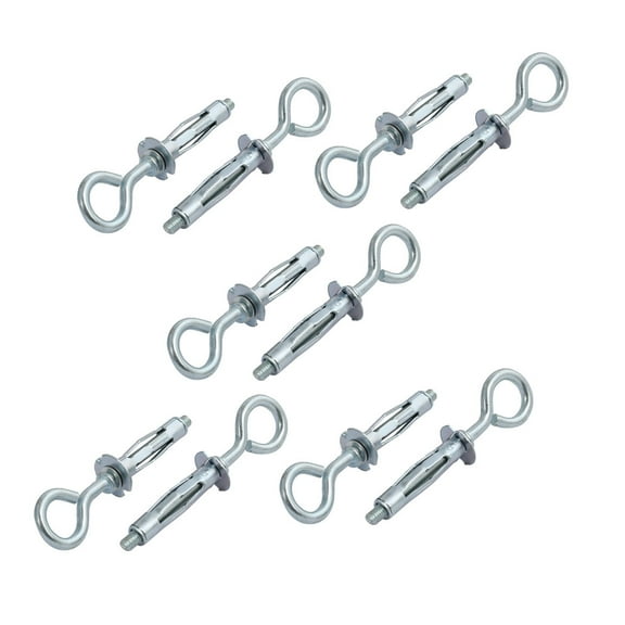 Unique Bargains 10Pcs M4 Thread 32mm Length Zinc Plated Hollow Wall Screw Eye Assortment