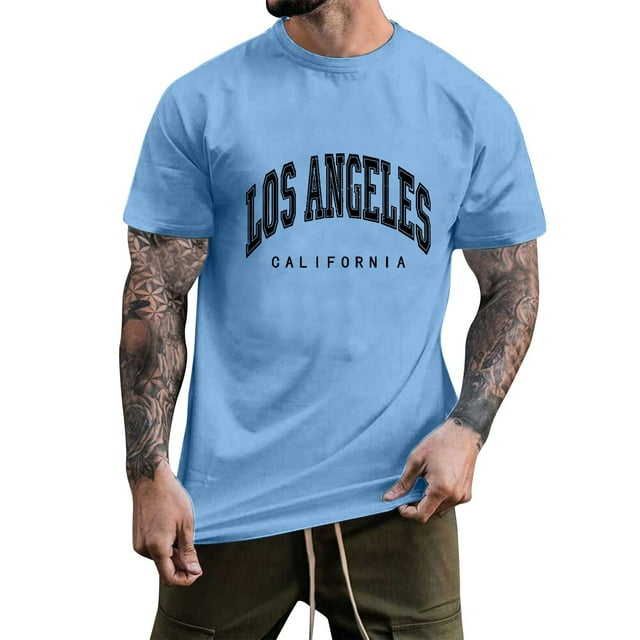 Xdzjlr T-Shirts pour Hommes, T-Shirts Graphiques, Hauts à Imprimé de Lettres, Vintage, Manches Courtes, T-Shirts Mode pour Hommes, G