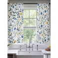 thumbnail image 5 of Blue Yellow Spring Floral Semi Sheer Window Curtains 72 Inches Long, Elegant Summer Botanical Green Rod Pocket Voile Silky Chiffon Curtain Light Filtering Drapes for Living Room, 52"x72", 2 Panels, 5 of 9